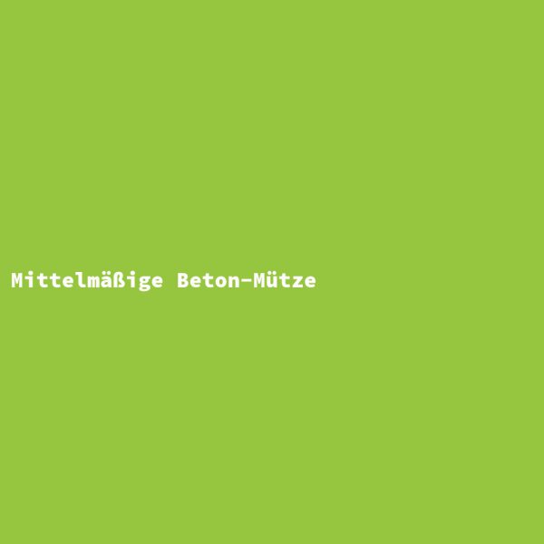 Mittelmäßige Beton-Mütze